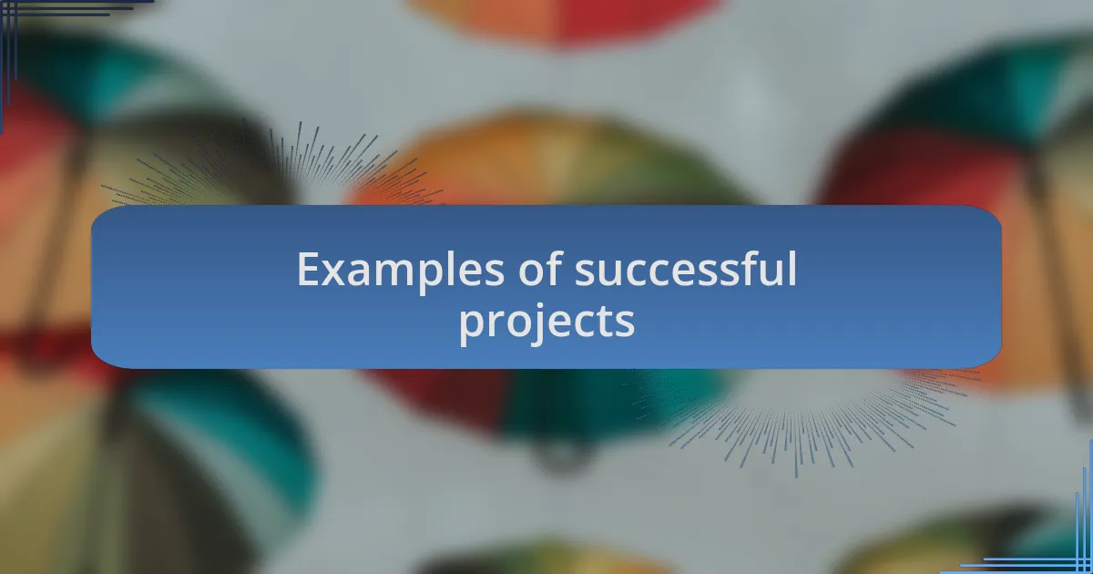 Examples of successful projects