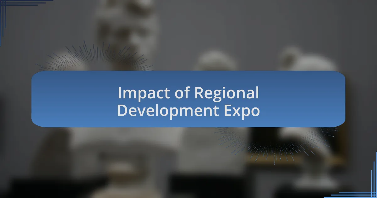 Impact of Regional Development Expo