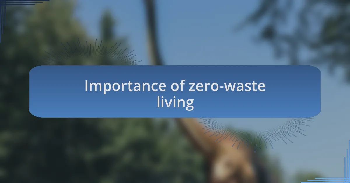 Importance of zero-waste living