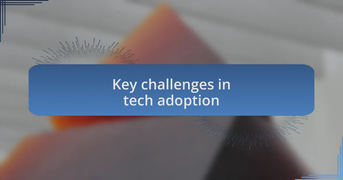 Key challenges in tech adoption
