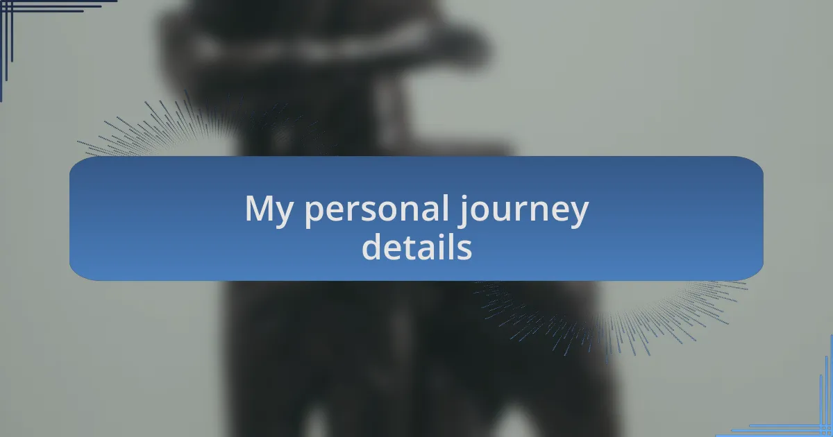 My personal journey details