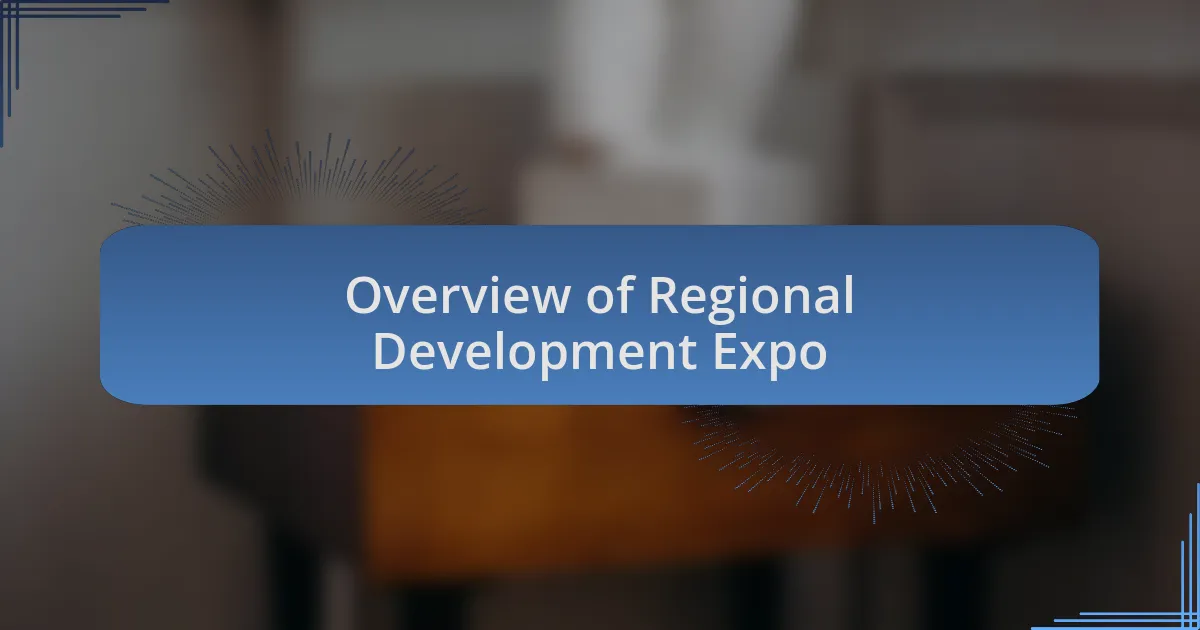 Overview of Regional Development Expo