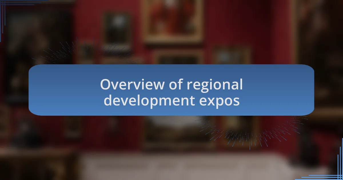 Overview of regional development expos