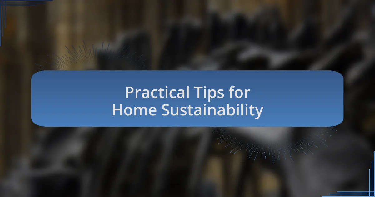 Practical Tips for Home Sustainability