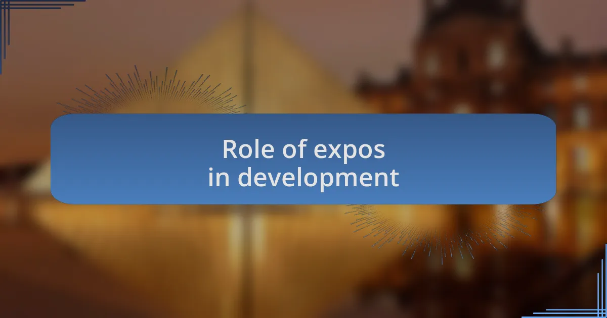 Role of expos in development