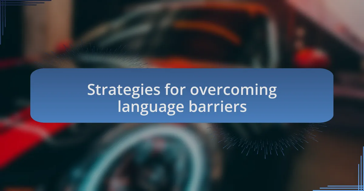 Strategies for overcoming language barriers