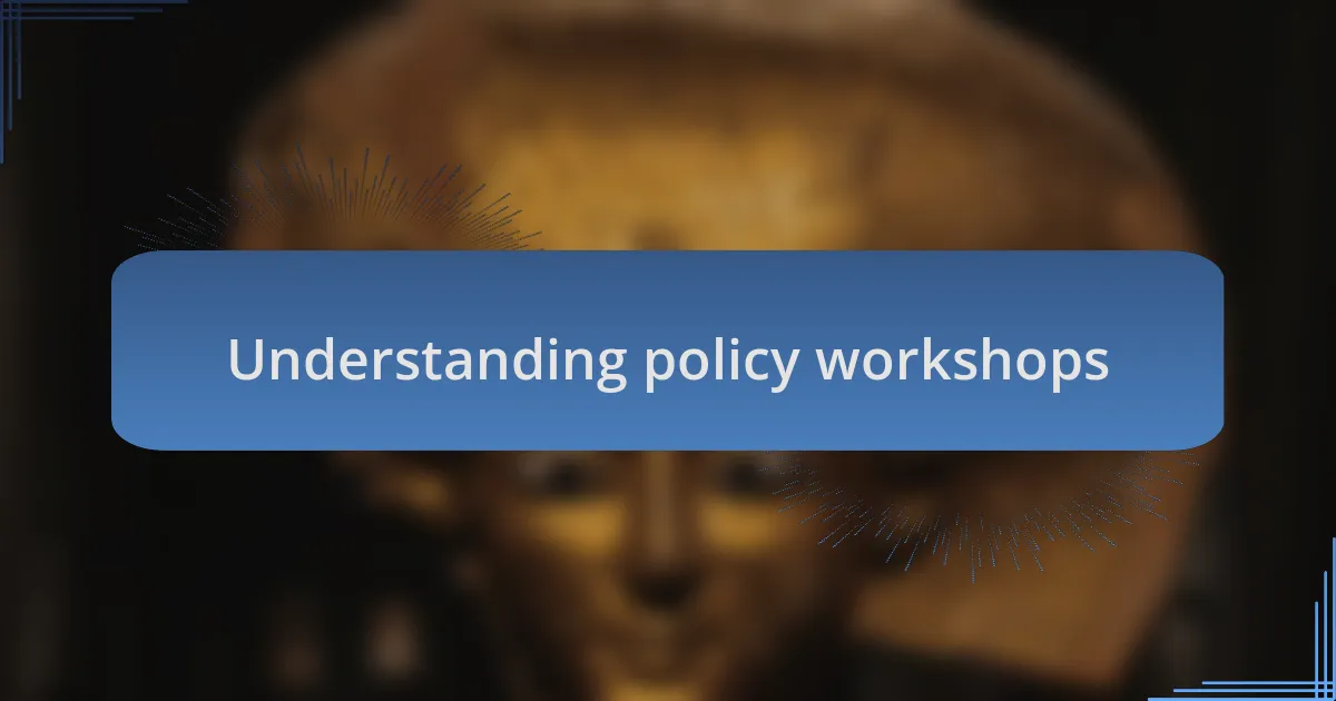 Understanding policy workshops