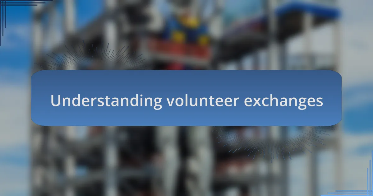 Understanding volunteer exchanges